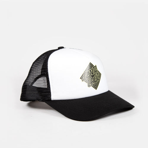 Santa Cruz - Solitaire Dot Meshback Cap - White